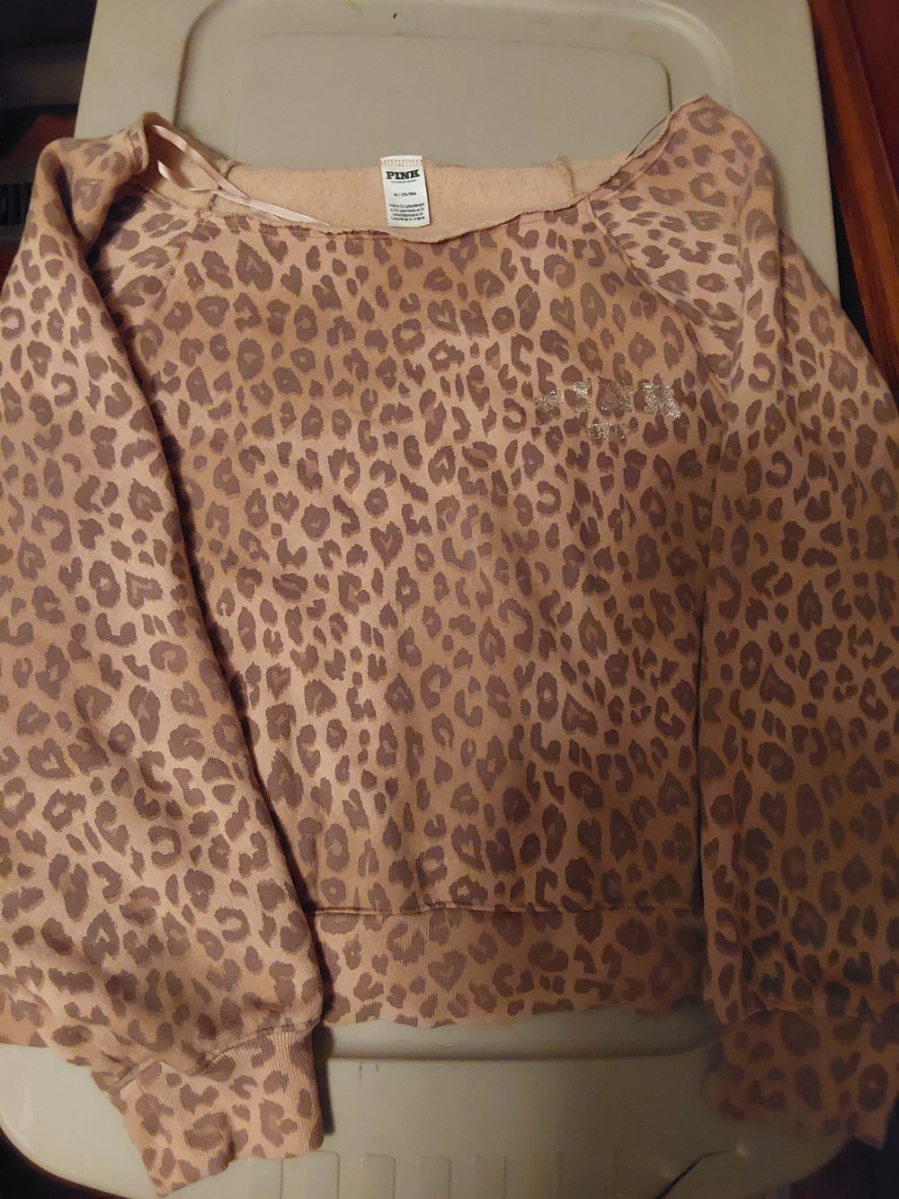 PINK Victoria's Secret Leopard Print Crewneck Sweatshirt - Blush Brown